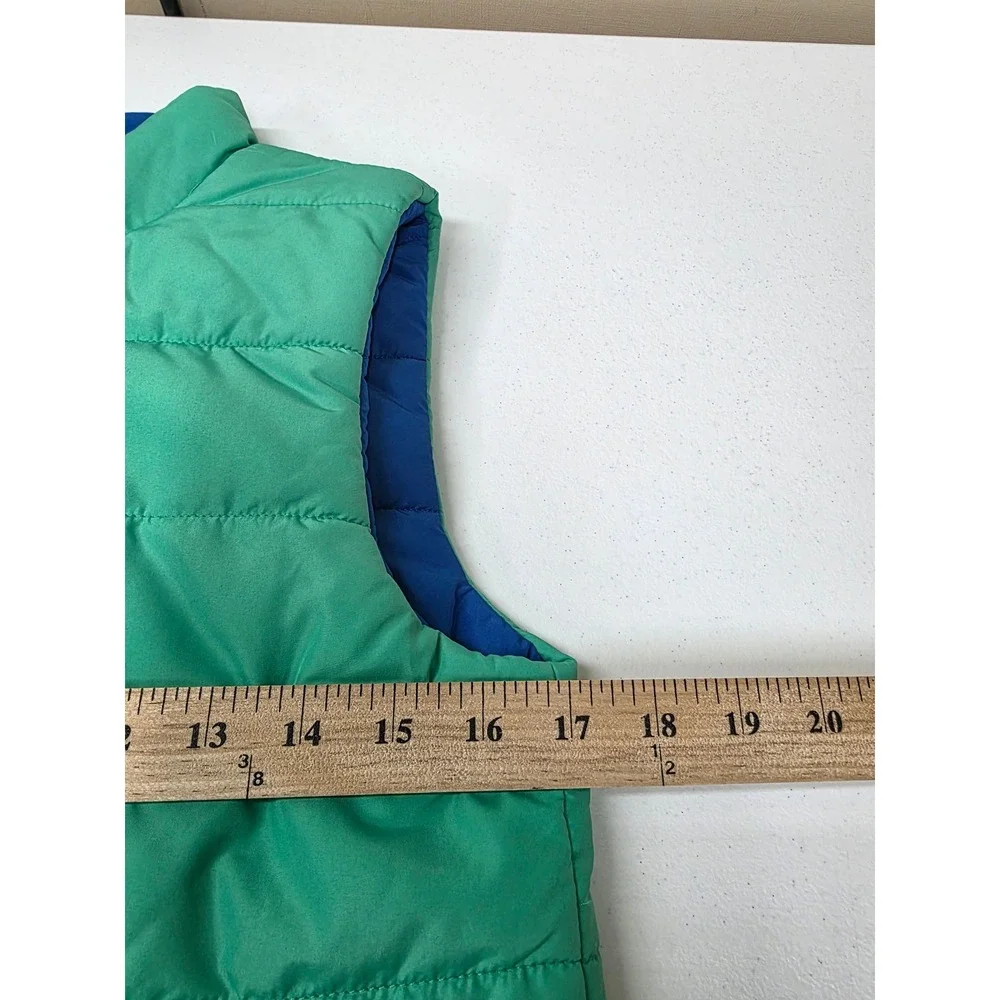 Mens‎ Reversible Puffer Vest Green Blue Quilted Full Zip Sleeveless Jacket L